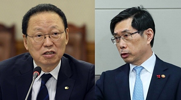 이날 청와대 국민청원 게시판에는 최홍식 금융감독원장(왼쪽)과 박상기 법무장관(오른쪽)에 대한 해임을 촉구하는 청원도 올라왔다.