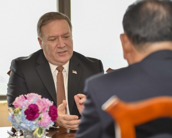 마이크 폼페이오 미국 국무장관은 지난달 31일(현지시각) 뉴욕에서 김영철 북한 노동당 부위원장이  회담을 가졌다.(사진=미 국무부 홈페이지/newsis)