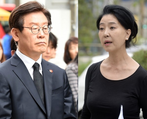 이재명 더불어민주당 경기도지사 당선인(왼쪽), 영화배우 김부선씨.(사진=newsis)